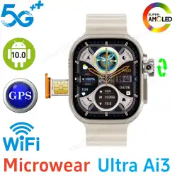 Microwear S10 Ultra Ai3 Smartwatch Android 4G 5G LTE Smart Watch With Rotating Camera NFC Compass Face recognition Global Call