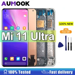 New 6.81'' AMOLED Display For Xiaomi Mi 11 Ultra M2102K1G LCD Display Touch Screen Digitizer For Xiaomi Mi 11 Ultra LCD Display