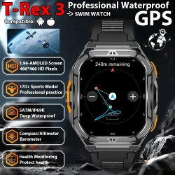 2025 New For Xiaomi Military Outdoor Smart Watch Men's GPS Bluetooth Call 1.96" AMOLED Screen 5ATM Waterproof Sports Smartwatch