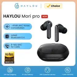 HAYLOU Mori Pro Bluetooth 5.4 Earphones Wireless  43dB Adaptive Hybrid ANC Hi-Res LDAC Earbuds 6 Mic Headphones 28H Battery Life