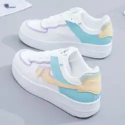 Fashionable Lace-up Flat Casual Shoes Comfortable Thick-soled Running Sneakers Round-toe Breathable/Wear-resistant Running Shoes