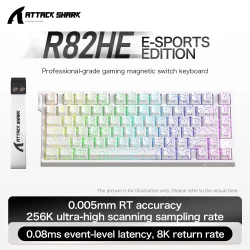 ATTACK SHARK R82 HE Magnetic Keyboard Gaming 8000Hz Rapid Trigger Wired ProGamer 75% Keyboard,0.005mm RT Accuracy,0.08ms Latency