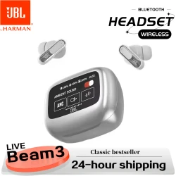 JBL Live Beam 3 True wireless noise cancelling enclosed earbuds, 6 microphones for perfect communication, IP55 waterproof