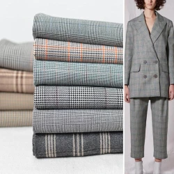 Retro houndstooth elastic suit fabric per meter for pants windbreaker pleated skirt waistcoat diy sewing anti-wrinkle soft cloth