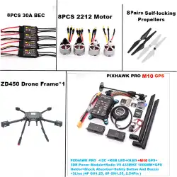 F450 PIXHAWK PRO M10 Dual motor Flight FiberFrame Kit Ardupilot 100MW Radio Telemetry Quadcopter BLHELI 30A ESC 2212 Motor