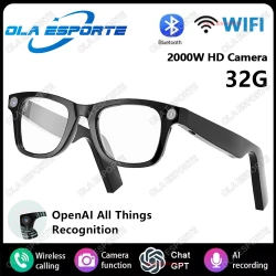 HD 2000W Camera AI Smart Glasses ChatGPT Wifi Bluetooth Connection Music 400Mah Battery Voice Assistant Smart Glasses Men Women