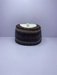 Red Rawaram – Hausa/Fulani Cap, Kufi, Handwoven Cap, Zawa