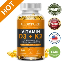 D3 K2 Vitamins Capsule for Bones, Joint, Calcium Absorption, Cardiovascular, Immune System Daily Health Supplement